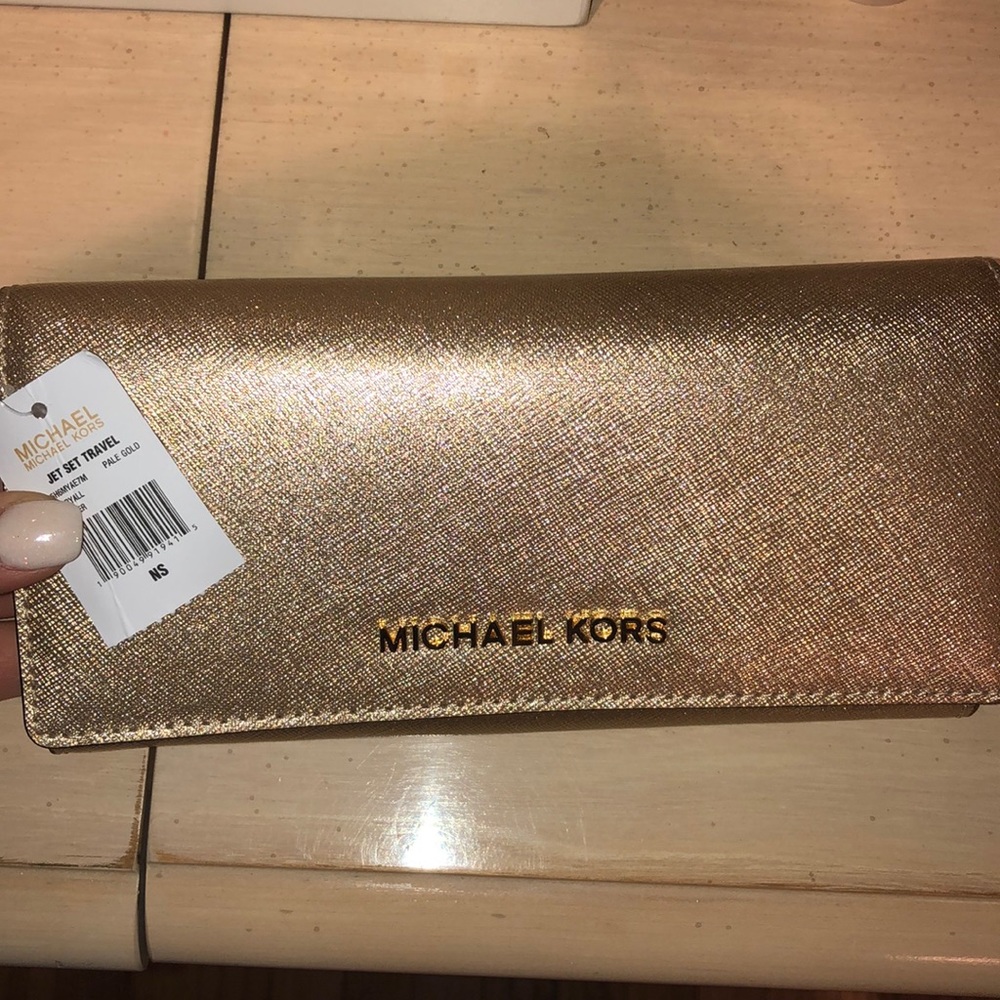 Michael Kors Leather Pale Gold Wallet